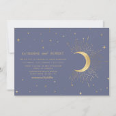 Pastel Celestial Gold Wedding Einladung (Vorderseite)