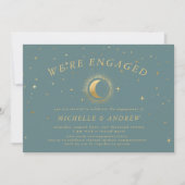 Pastel Celestial Gold Wedding Verlobung Einladung (Vorderseite)