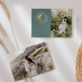 Pastel Celestial Two Foto Wedding Celebration Einladung