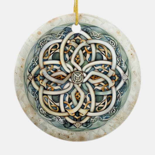 Pastel Celtic Knot Keramik Ornament (Hinten)