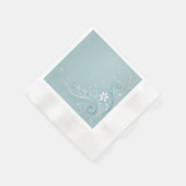 Pastel Cerulean Floral Motif Design Serviette (Ecke)