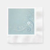 Pastel Cerulean Floral Motif Design Serviette (Vorderseite)