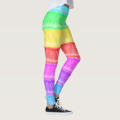 Pastel Chalk Rainbow Stripes Leggings (Rechts)