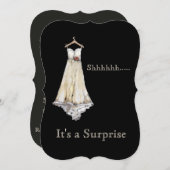 Pastel Chalk Wedding Dress Bridal Shower Surprise Einladung (Vorne/Hinten)