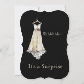 Pastel Chalk Wedding Dress Bridal Shower Surprise Einladung (Vorderseite)