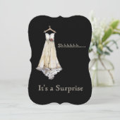 Pastel Chalk Wedding Dress Bridal Shower Surprise Einladung (Stehend Vorderseite)