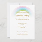 PASTEL CHALKBOARD RAINBOW BLAU GANZ ANFANG EINLADUNG (Vorderseite)