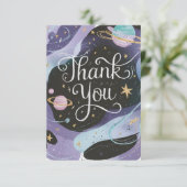 Pastel Charming Stars Celestial Dankeskarte (Stehend Vorderseite)