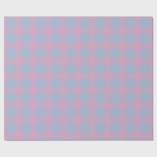 Pastel Checkered Gingham Geschenkpapier (Flach)