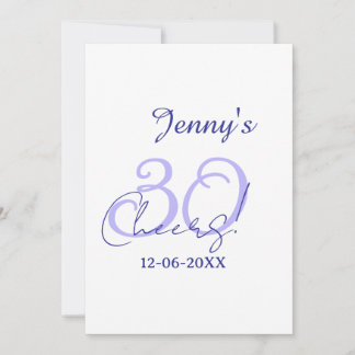 Pastel cheers 30th birthday purple elegant name da einladung
