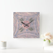 Pastel Chenille Wall Clock Quadratische Wanduhr (Zuhause)