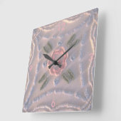 Pastel Chenille Wall Clock Quadratische Wanduhr (Winkel)
