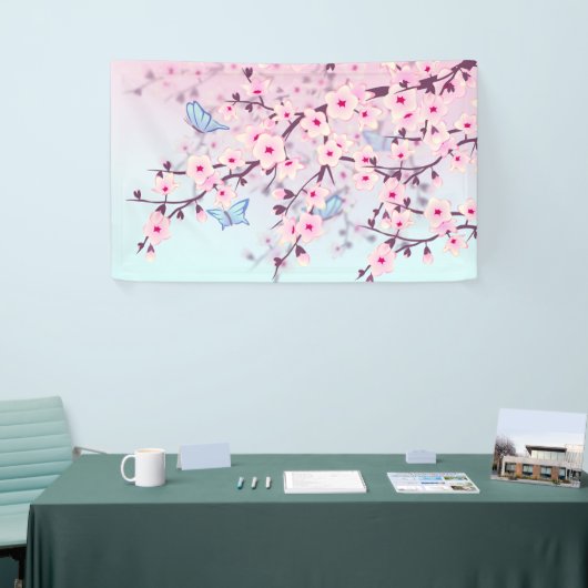 Pastel Cherry Blüten Banner (Messeveranstaltung)