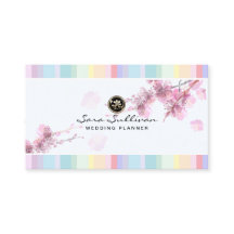 Pastel CherryBlossom Wedding Planner Business Card