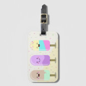 Pastel Chibi Ice Lollies Niedlich Personalisiert Gepäckanhänger (Vorderseite Vertikal)