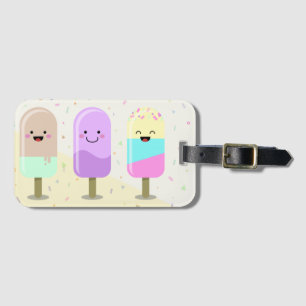 Pastel Chibi Ice Lollies Niedlich Personalisiert Gepäckanhänger