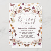 Pastel Chic Boho Wildblume Theme Brautparty Einladung (Vorne/Hinten)