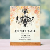 Pastel Chic Elegant Floral Vintage Chandelier Acrylschild (Neutral)