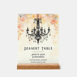 Pastel Chic Elegant Floral Vintage Chandelier Acrylschild