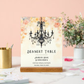 Pastel Chic Elegant Floral Vintage Chandelier Acrylschild (Hochzeit)