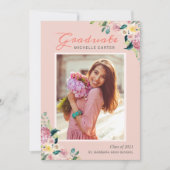 Pastel Chic Floral Blushing Girl Foto Abschluss Ankündigung (Vorderseite)