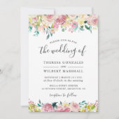 Pastel Chic Spring Blush Botanical Floral Wedding Einladung (Vorderseite)