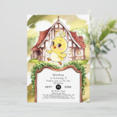 Pastel Chick Chicken Geburtstag Einladung (Stehend Vorderseite)