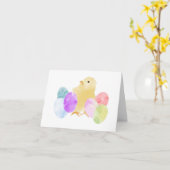 Pastel Chick mit Eierdesign BLANK Karte (Gelbe Blume)