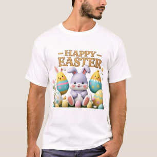 Pastel Chick und Bunny in Egg Frohe Ostern T - Shi T-Shirt