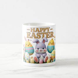 Pastel Chick und Bunny in Egg Happy Oaster Kaffeetasse