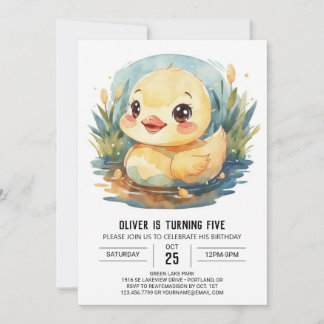 Pastel Children's Duck zum Geburtstag Einladung