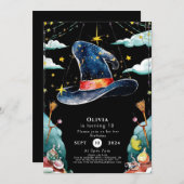 Pastel Children's Fun Wizard Geburtstag Einladung (Vorne/Hinten)