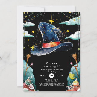 Pastel Children's Fun Wizard Geburtstag Einladung