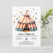 Pastel Children's Magic Circus Geburtstag Einladung (Stehend Vorderseite)