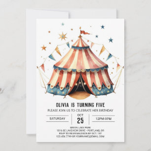 Pastel Children's Magic Circus Geburtstag Einladung