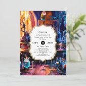 Pastel Children's Magic Scientist zum Geburtstag Einladung (Stehend Vorderseite)