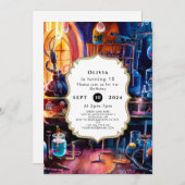 Pastel Children's Magic Scientist zum Geburtstag Einladung (Vorne/Hinten)