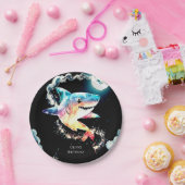 Pastel Children's Underwater Shark Birthday Pappteller (Party)