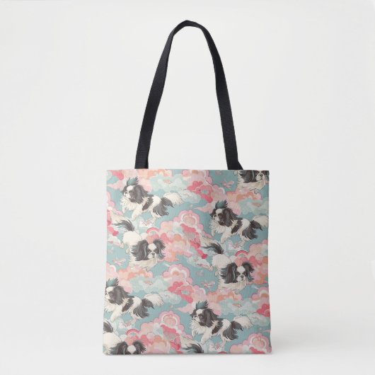 Pastel Chiyogami Shih Tsu Dog Muster Tasche (Vorderseite)