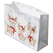 Pastel Christian Christmas Reindeer Gift Bag Große Geschenktüte (Rückseite Schrägansicht)