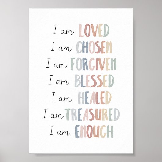 Pastel Christliche Kinder Affirmative Poster (Vorne)