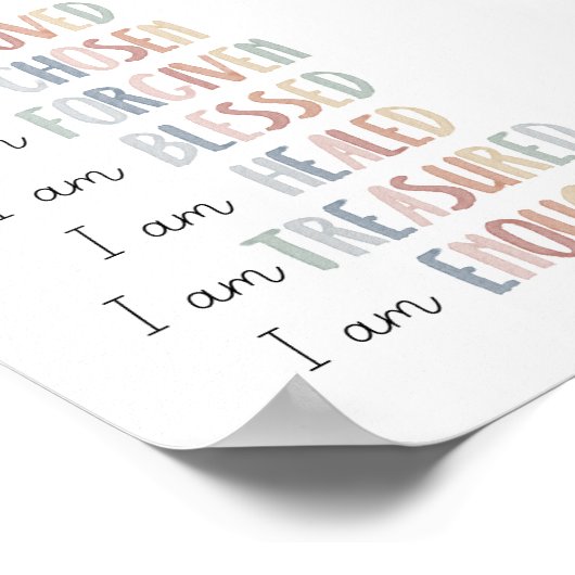 Pastel Christliche Kinder Affirmative Poster (Ecke)