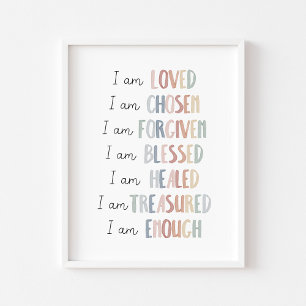 Pastel Christliche Kinder Affirmative Poster