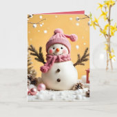 Pastel Christmas - Folded Greeting Card  Karte (Gelbe Blume)
