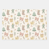 Pastel Christmas Geschenk Wrap Geschenkpapier Set (Vorderseite 3)