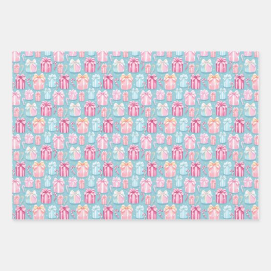 Pastel Christmas Geschenkpapier Set (Vorderseite 3)