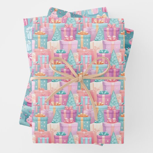 Pastel Christmas Geschenkpapier Set (Beispiel)