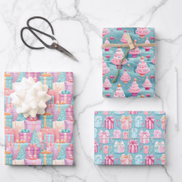 Pastel Christmas Geschenkpapier Set