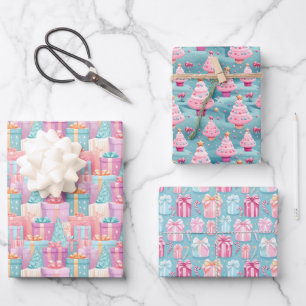 Pastel Christmas Geschenkpapier Set