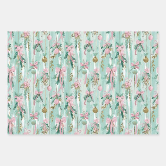 Pastel Christmas Gift Wrap Set Geschenkpapier Set (Vorderseite)